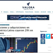 Fusiones y adquisiciones en Amrica Latina cayeron 29% en enero